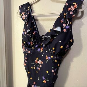 NWT Cupshe Floral Flutter Sleeve One Piece L